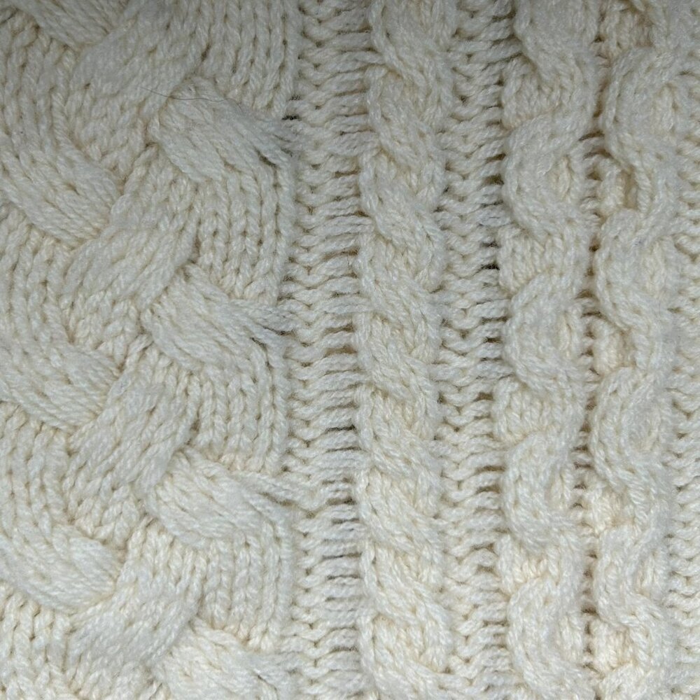 J Crew Sweater Womens XXL Cream Cable Knit Cardigan Ruffle Neck Gold Buttons - Picture 7 of 16